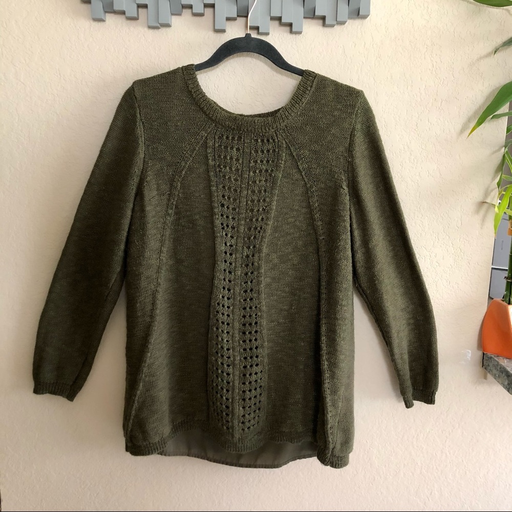 CB olive green lined sweater, size 1X